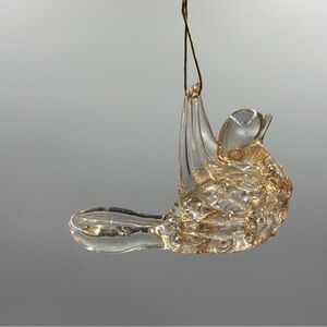 Elegant Glass Bird Ornament - Gold and Clear